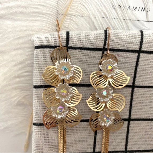 Boutique Flower Statement Earrings - Picture 2 of 7